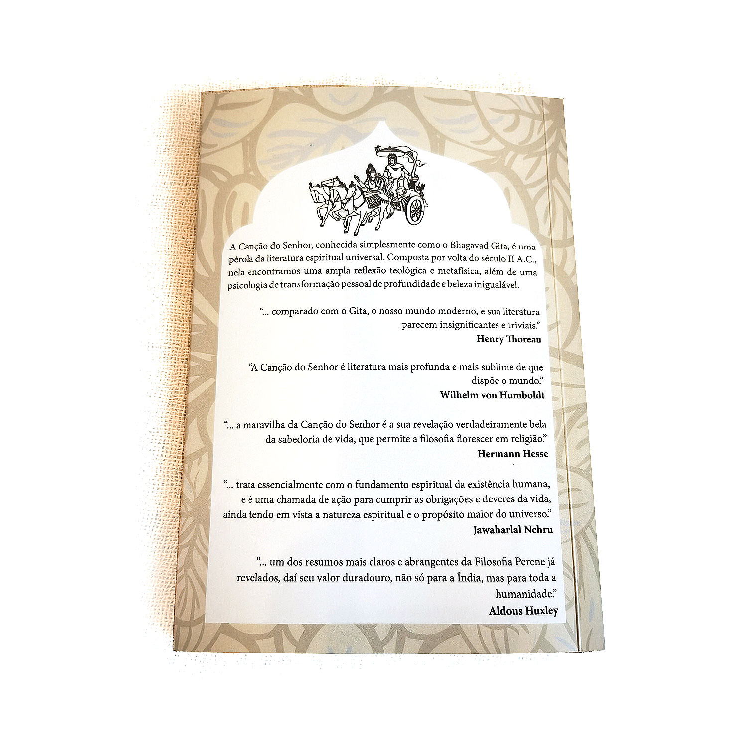 Verso do Livro Bhagavad Gita - A Canção do Senhor