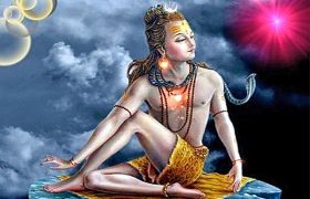 Shiva fazendo asanas e posturas de Yoga